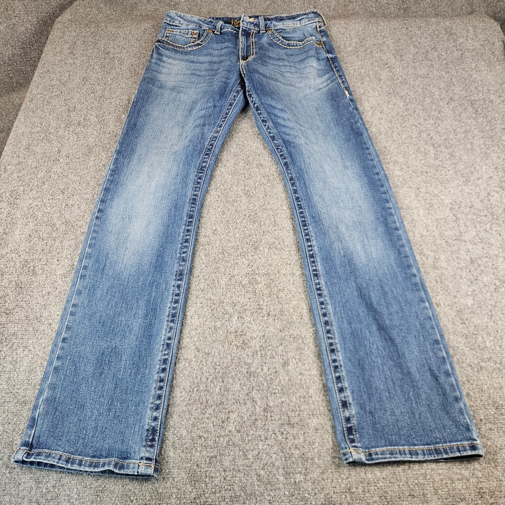 Wrangler Rock 47 Mens Slim Straight Leg Jeans Blue Medium Wash 32x34 112317576